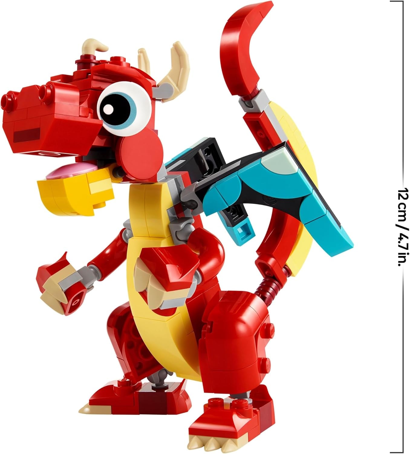 LEGO Creator 31145 Jouet dragon rouge 3 en 1 avec figurine de poisson et modèle d'oiseau phénix, ensemble de figurines d'animaux, cadeaux pour garçons, filles et enfants de 6 ans et plus 31145