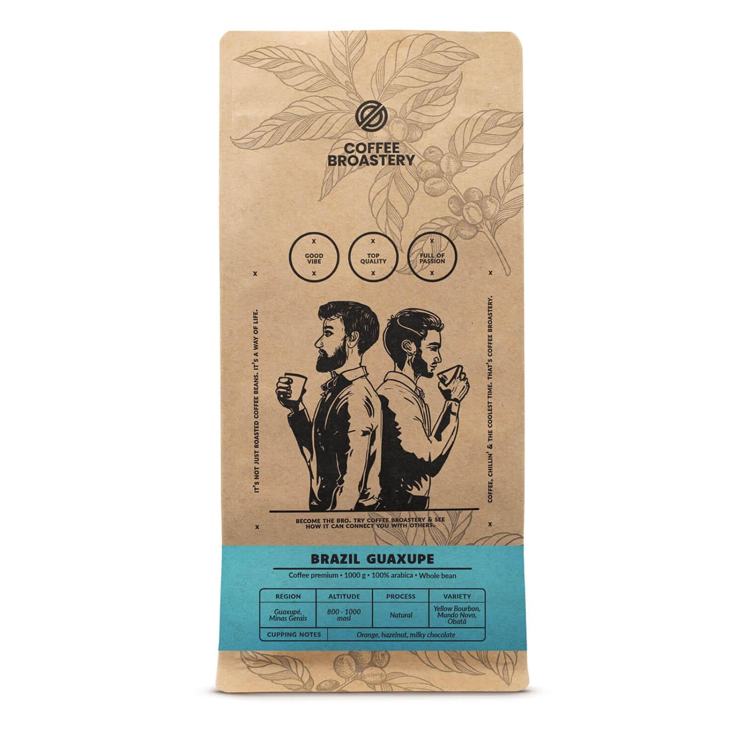 Lot de café en grains 2x1kg 2000g | Guaxupe brésilienne | Café brésilien | Café spécial | Fraîchement frit | Boulangerie artisanale de café