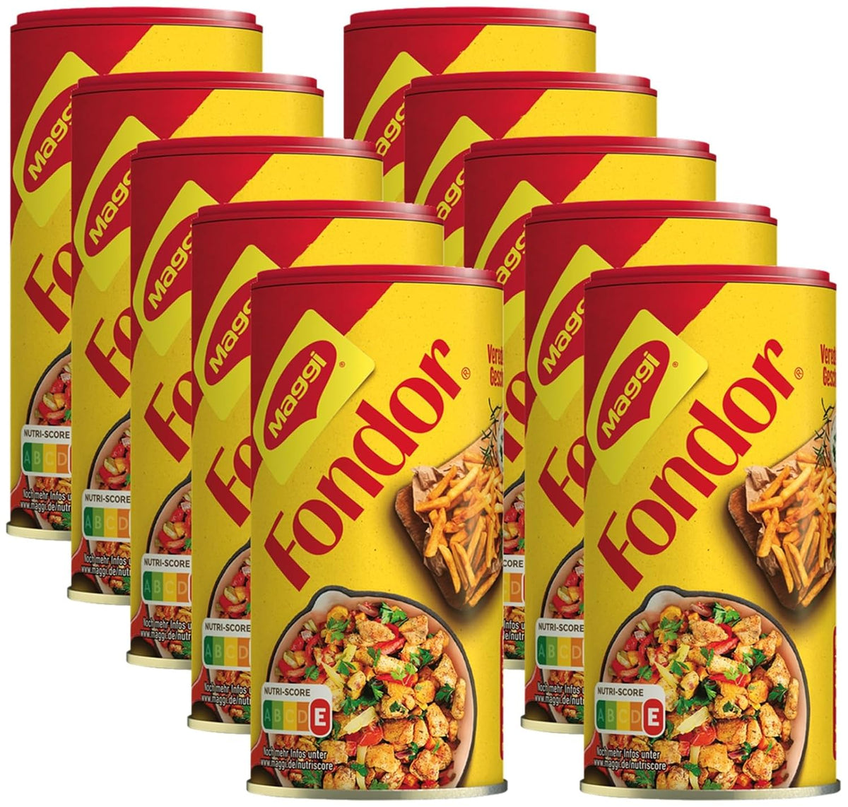 MAGGI Fondor Assaisonnement pour Légumes, Viande ou Poisson, Assaisonnement pour Soupes ou Salades, Paquet de 10 (10 x 200g)