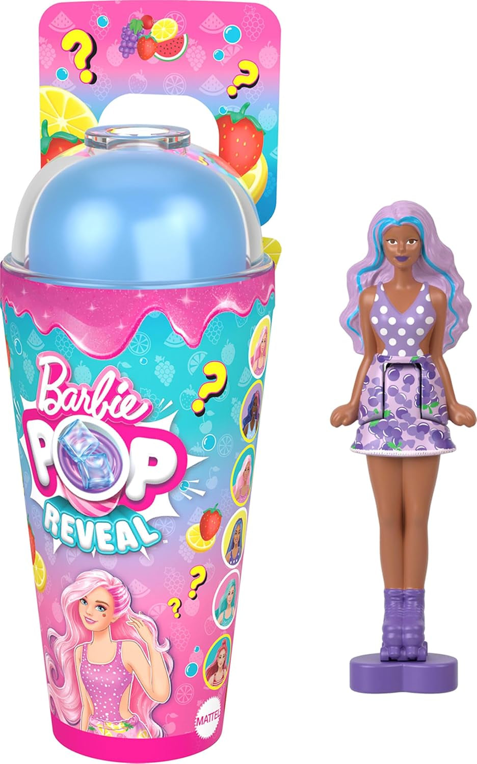 Mini BarbieLand Reveal Barbie, lot de 5, env. Poupées de 4 cm de haut avec surprise au déballage, diverses révélations (les styles peuvent varier), JCB27