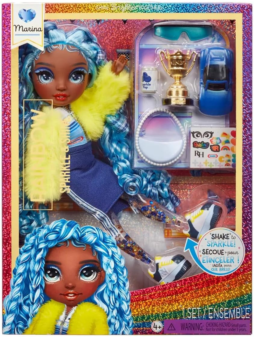 Rainbow High Sparkle & Shine Doll - Dawn - 28 cm Modepuppe mit Korallenrotem Haar und Magischen Zauberblasen in den Beinen, Farbe, zum Stylen und Spielen, Sammlerstück, Für Kinder von 4 bis 12 Jahren