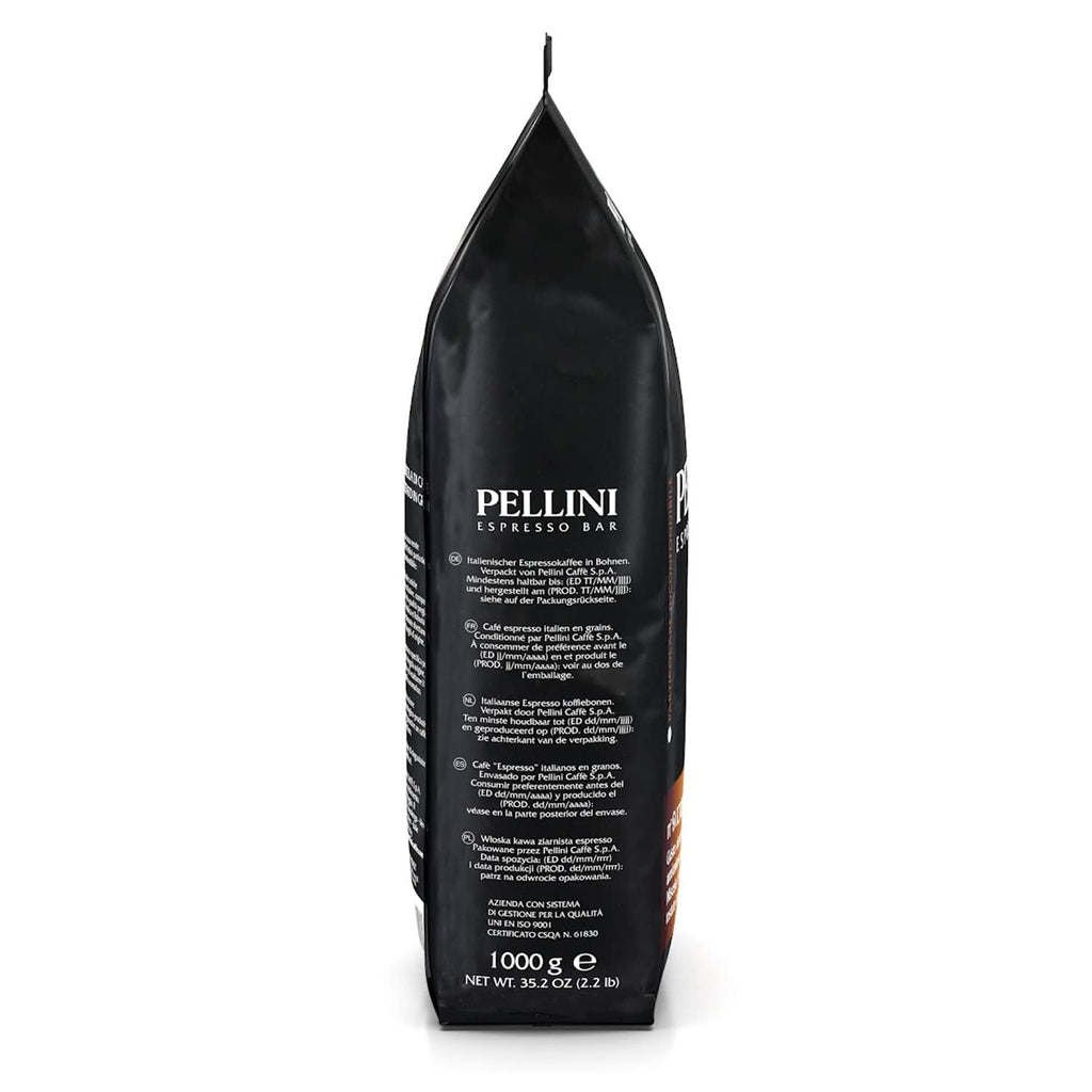 Pellini N.9 Cremoso, boabe de cafea pentru espresso 1Kg, amestec de Arabica și Robusta Cafea Naty Shop