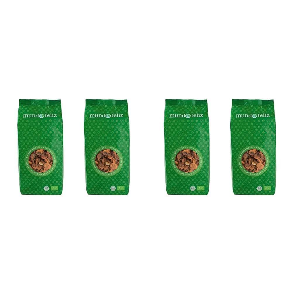 Mundo Feliz, Abricots secs avec noyaux issus de l'agriculture biologique, 2 x 500 grammes Naty Shop produits déshydratés 4 x 500 grammes