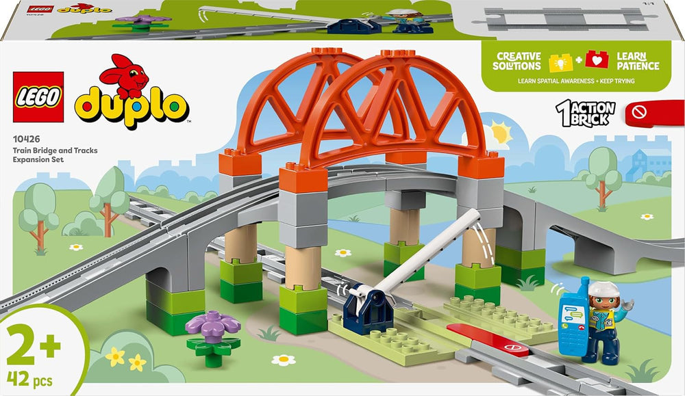 LEGO DUPLO Town Railway Bridge and Tracks - Ensemble d'extension, Cadeau pour les enfants à partir de 2 ans, Ensemble de construction et de reconstruction, Ensemble de développement préscolaire, Jouet éducatif 10426 Jeux de construction Besuche den LEGO-Store