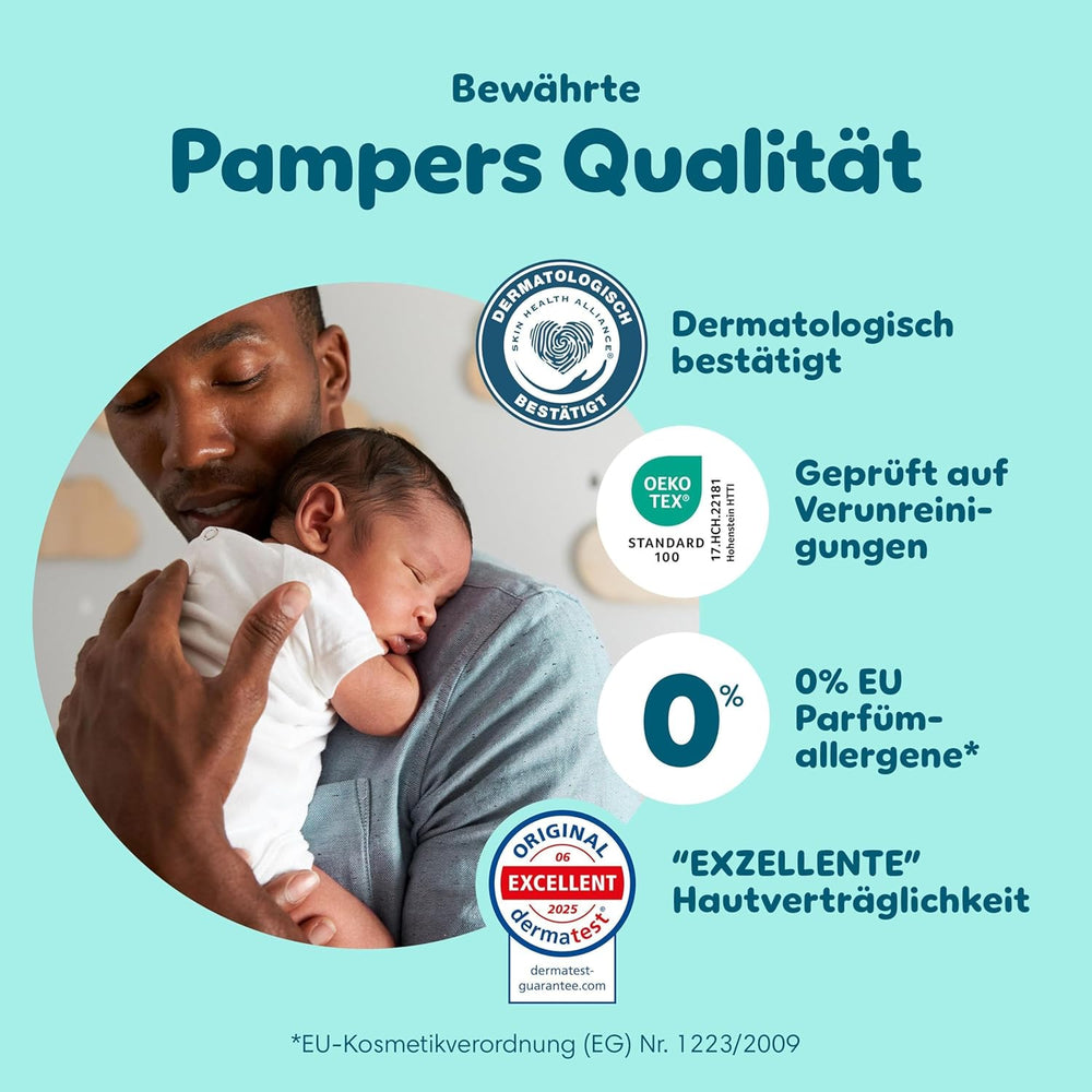Pantalon de protection Pampers Premium Taille 7, 123 couches, 15 kg+, avec réglage à 360° et poignets anti-fuites souples pour un confort et une protection optimaux