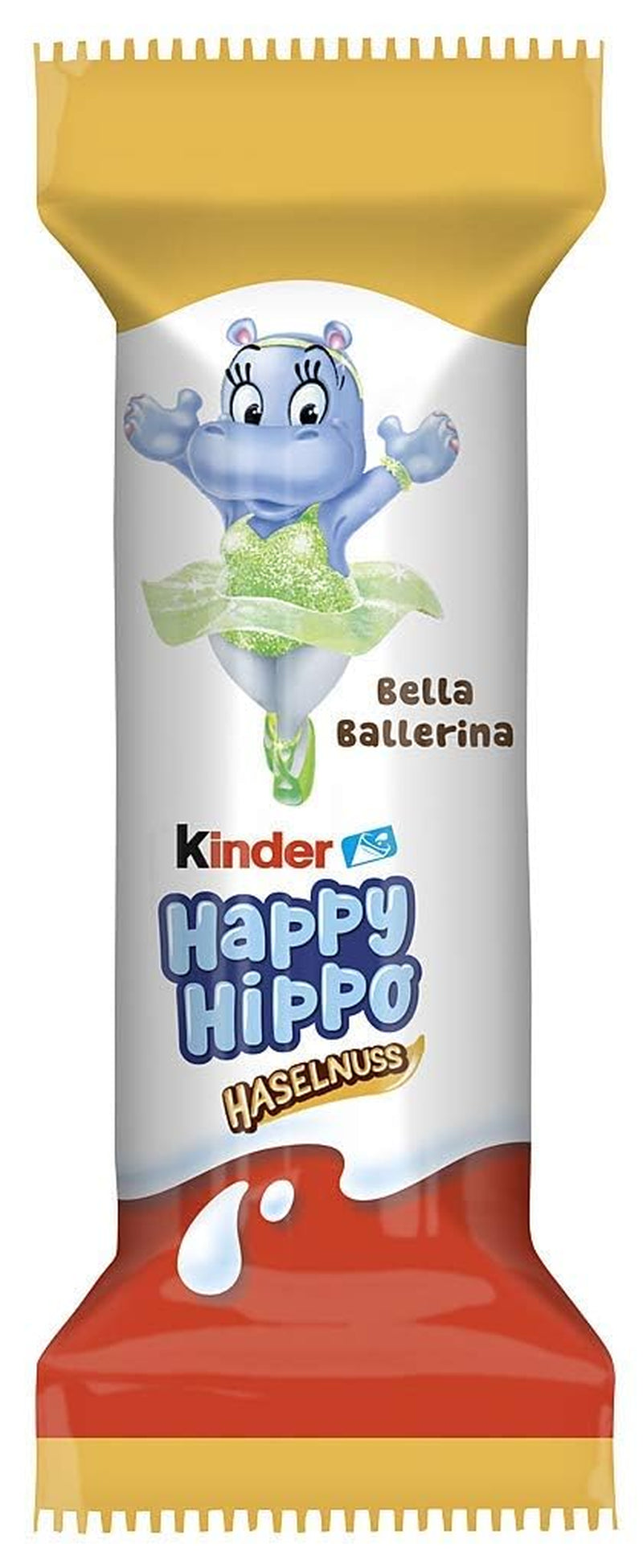 Kinder Happy Hippo Noisette - Spécialité Gaufrettes Croquantes au Lait et Crème de Noisettes - Bonbons Carnaval et Mardi Gras - 1 paquet contenant 5 barres individuelles de 20,7 g chacune