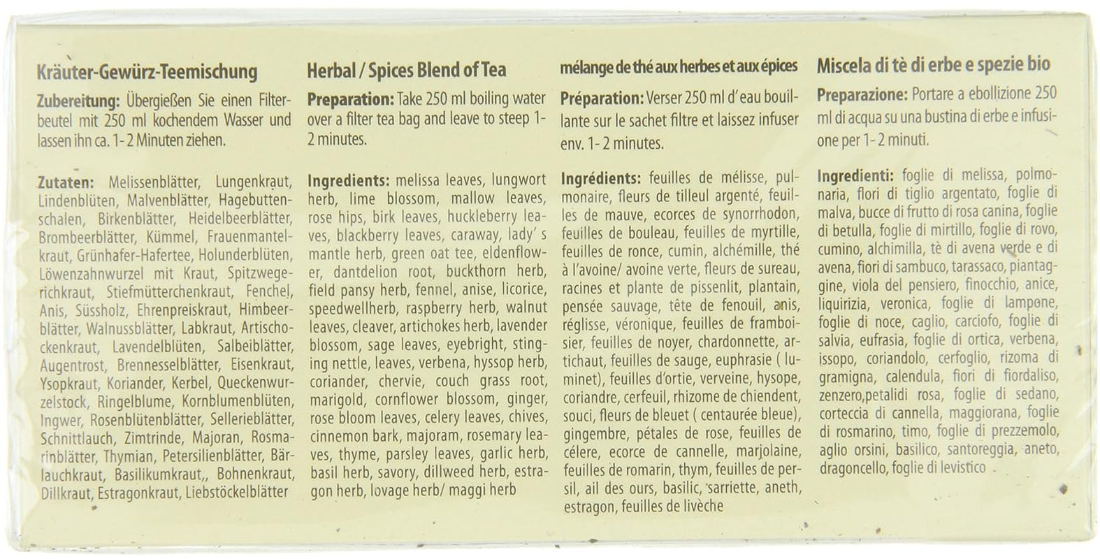 Droste-Laux Thé de base aux 49 herbes, 25 pièces (tisane, sachets filtrants, thé à jeun ou diététique) 120501