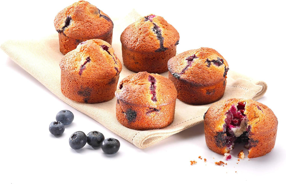 Pyrex BANDEJA 6 MAGDALENAS ASYMETRIA PX Muffinförmchen, Metall, Bunt, 6 Magdalena Moules et plaques à pâtisserie Naty Shop