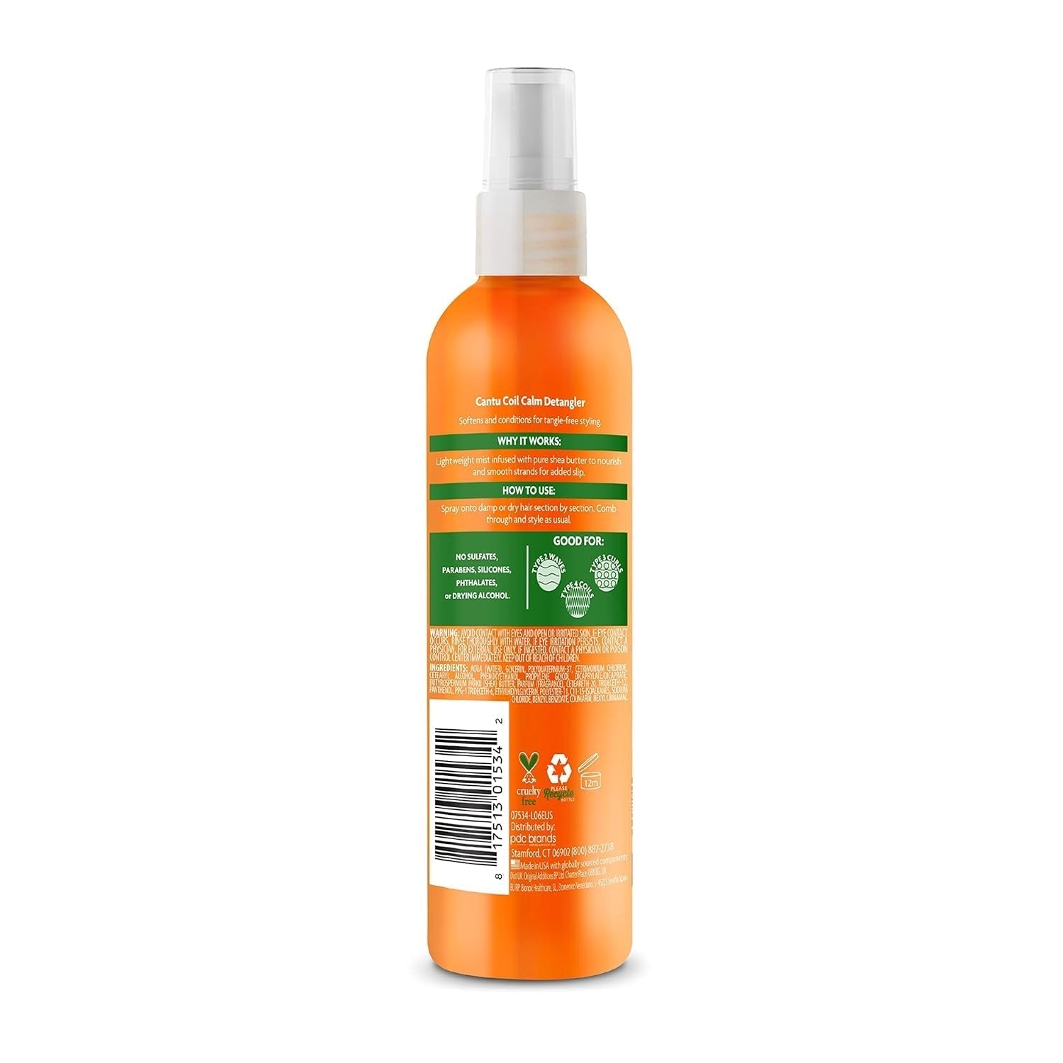 Cantu Coil Calm Spray Démêlant, Karité, Cheveux Bouclés, 237 ml Produits Démêlants Naty Shop