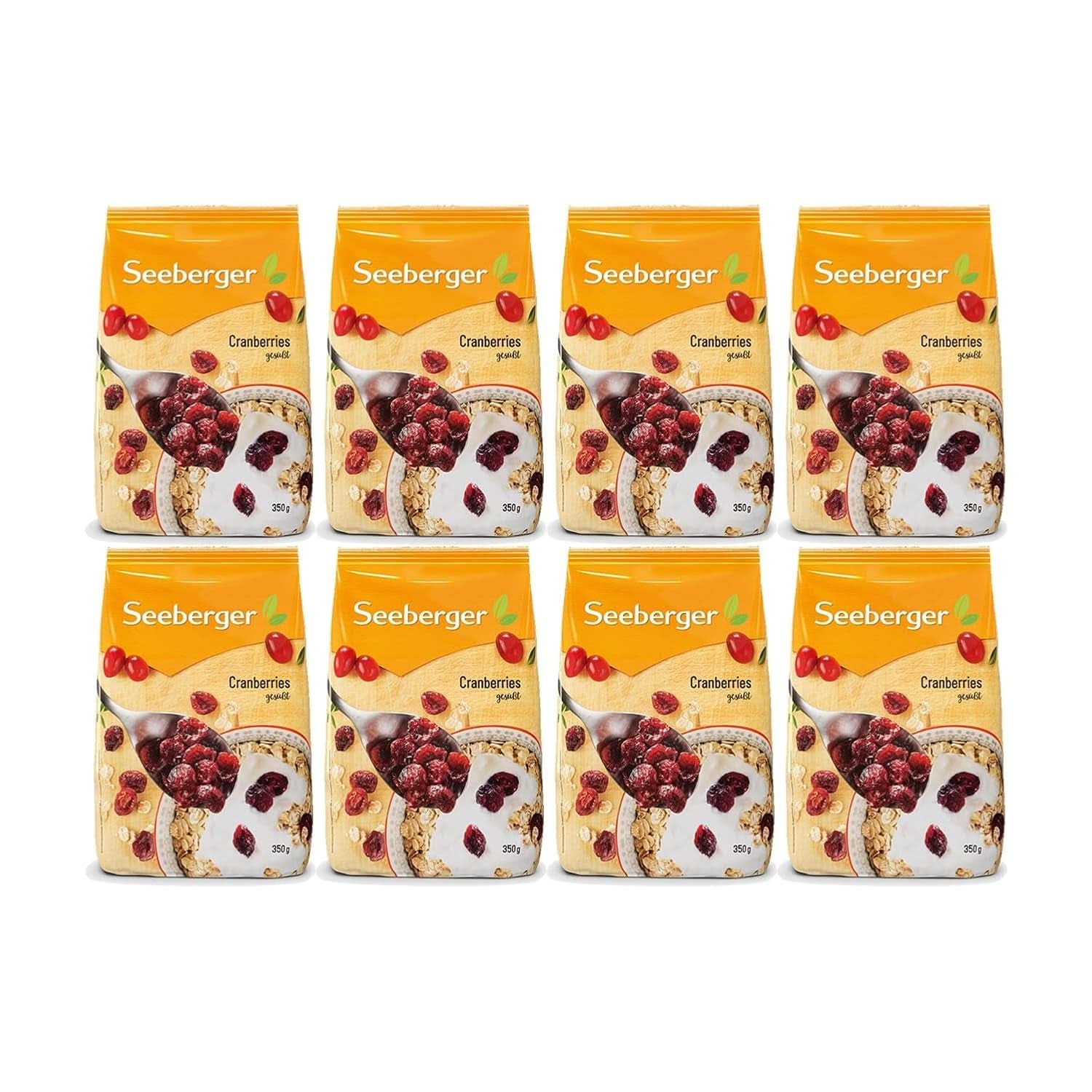 Canneberges canadiennes Seeberger, coupées en deux, fruitées et sucrées Naty Shop Produits déshydratés