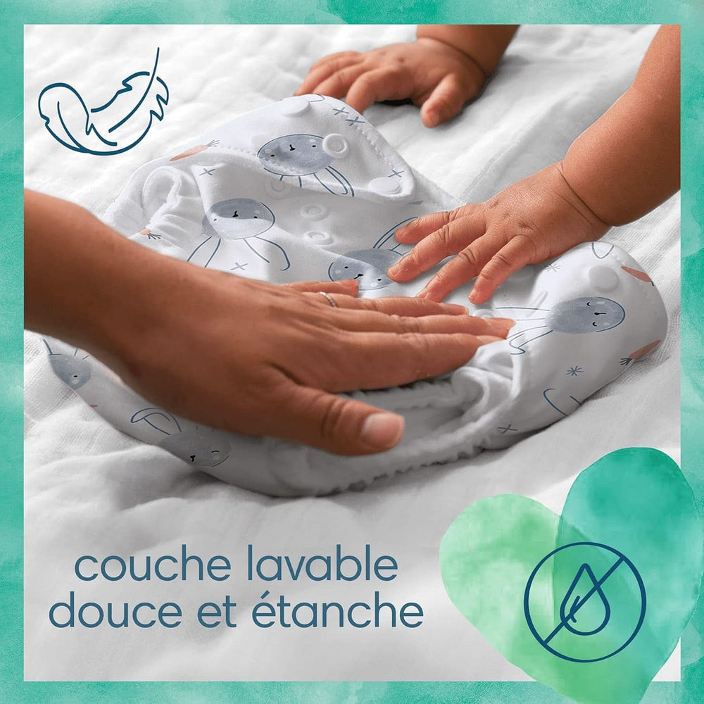 Pampers - Harmony Hybrid Starter Pack, 3 couches lavables + 25 lingettes jetables - 1 pack Mère et Bébé Naty Shop