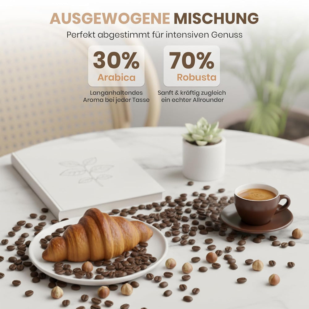 Cafferato Caffè Gran Crema – 1 kg de café en grains | Expresso italien | Faible acidité, avec des notes de noix et de chocolat | Grains entiers pour expresso et café de spécialité | Avec valve de saveur