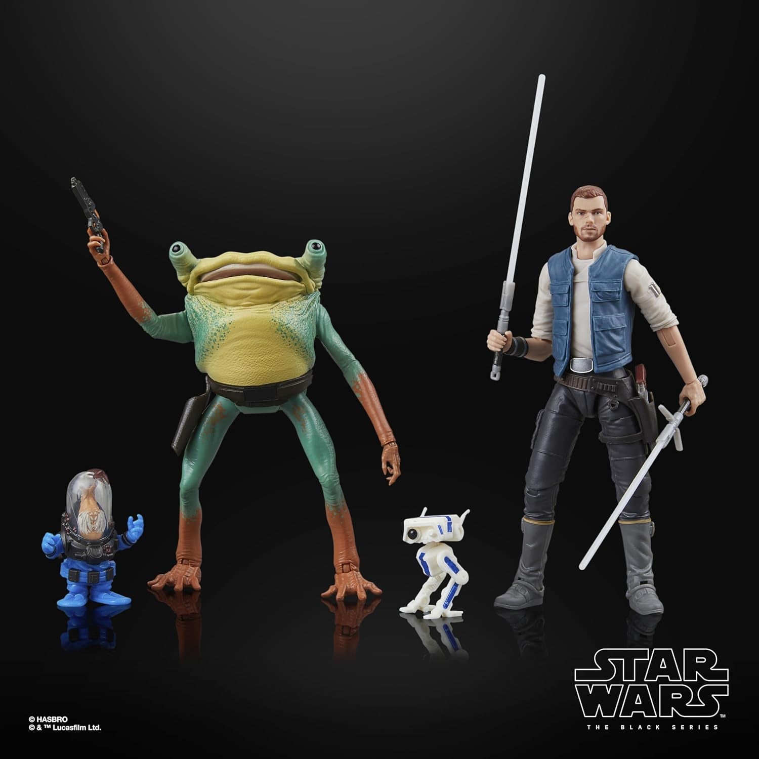 Star Wars Black Series Cal Kestis, Turgle & Skoova Stev, Star Wars Jedi : Survivor Figurines à collectionner (échelle 15 cm) Figurines Naty Shop