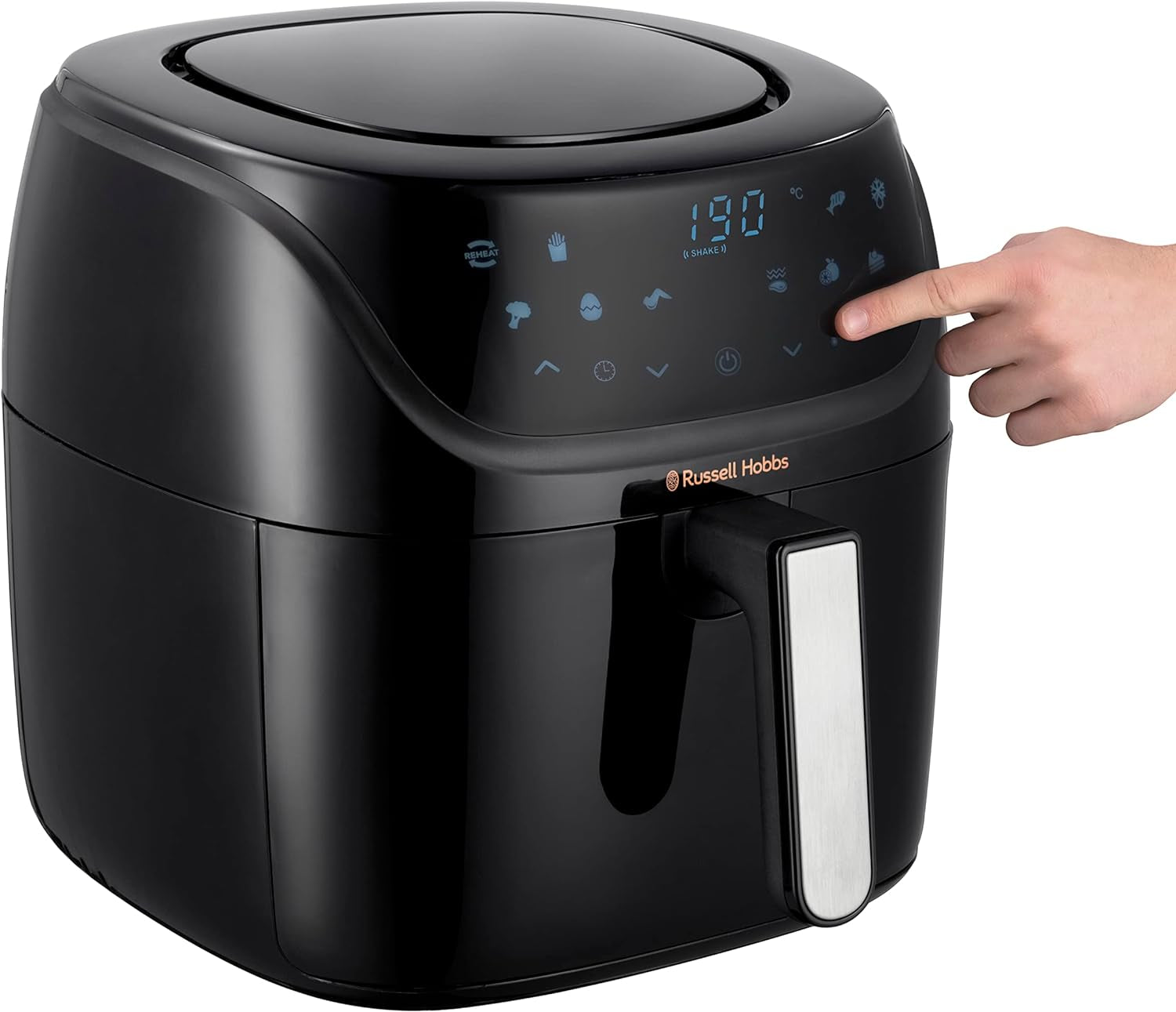 Russell Hobbs Heißluftfritteuse XXL 8L Rapid Airfryer [Kompaktes Gehäuse,7 Kochfunktionen,10 Programme] Satisfry (Spülmaschinenfest, Max 220°C, Fritteuse Ohne Oel, Grillen, Backen, Braten) 27170-56 Naty Shop