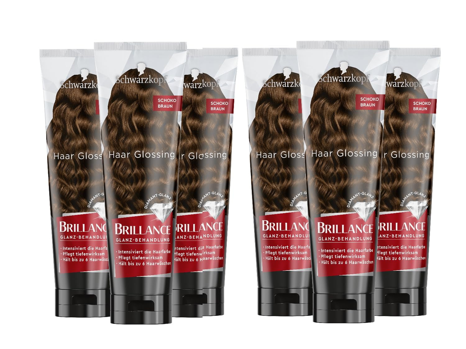 Brillance Shine Treatment, Hair Glossing Radiant Violet (150 ml), nourrit et intensifie la couleur des cheveux, peut être utilisé comme masque capillaire, dure jusqu'à 6 lavages de cheveux Naty Shop Hair Dye Chocolate Brown 150 ml (6 Pack)