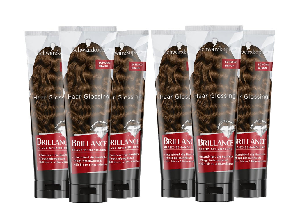 Brillance Shine Treatment, Hair Glossing Radiant Violet (150 ml), nourrit et intensifie la couleur des cheveux, peut être utilisé comme masque capillaire, dure jusqu'à 6 lavages de cheveux Naty Shop Hair Dye Chocolate Brown 150 ml (6 Pack)