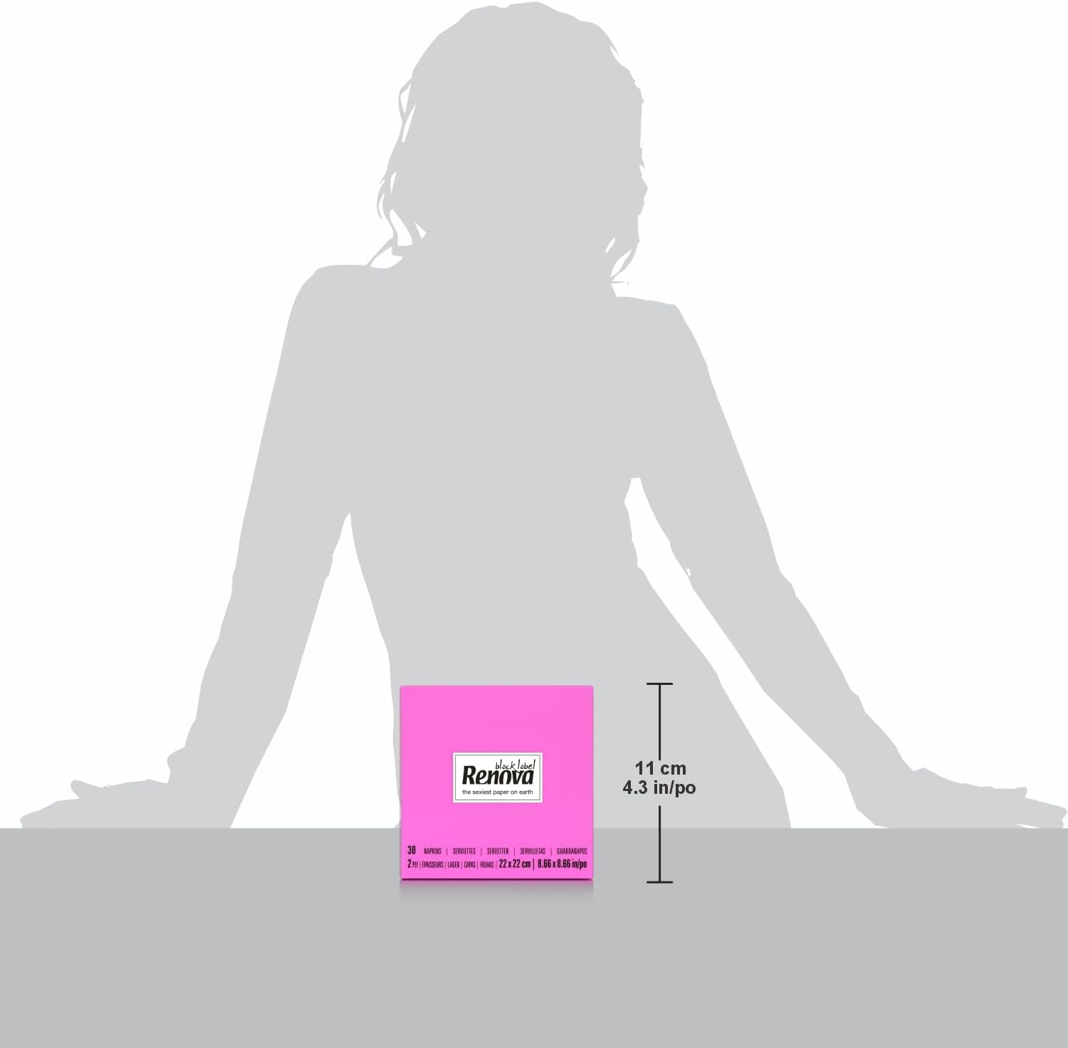 Serviettes à cocktail Renova, fuchsia, 30 serviettes