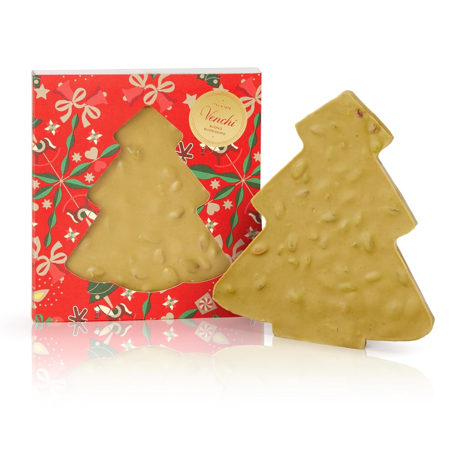 Venchi, Brutto&Buono, Barre de Chocolat au Lait en Forme de Sapin "Noisette de la Forêt du Piémont" Fait Main, 200g, Sans Gluten, Collection de Noël en Édition Limitée, Idée Cadeau