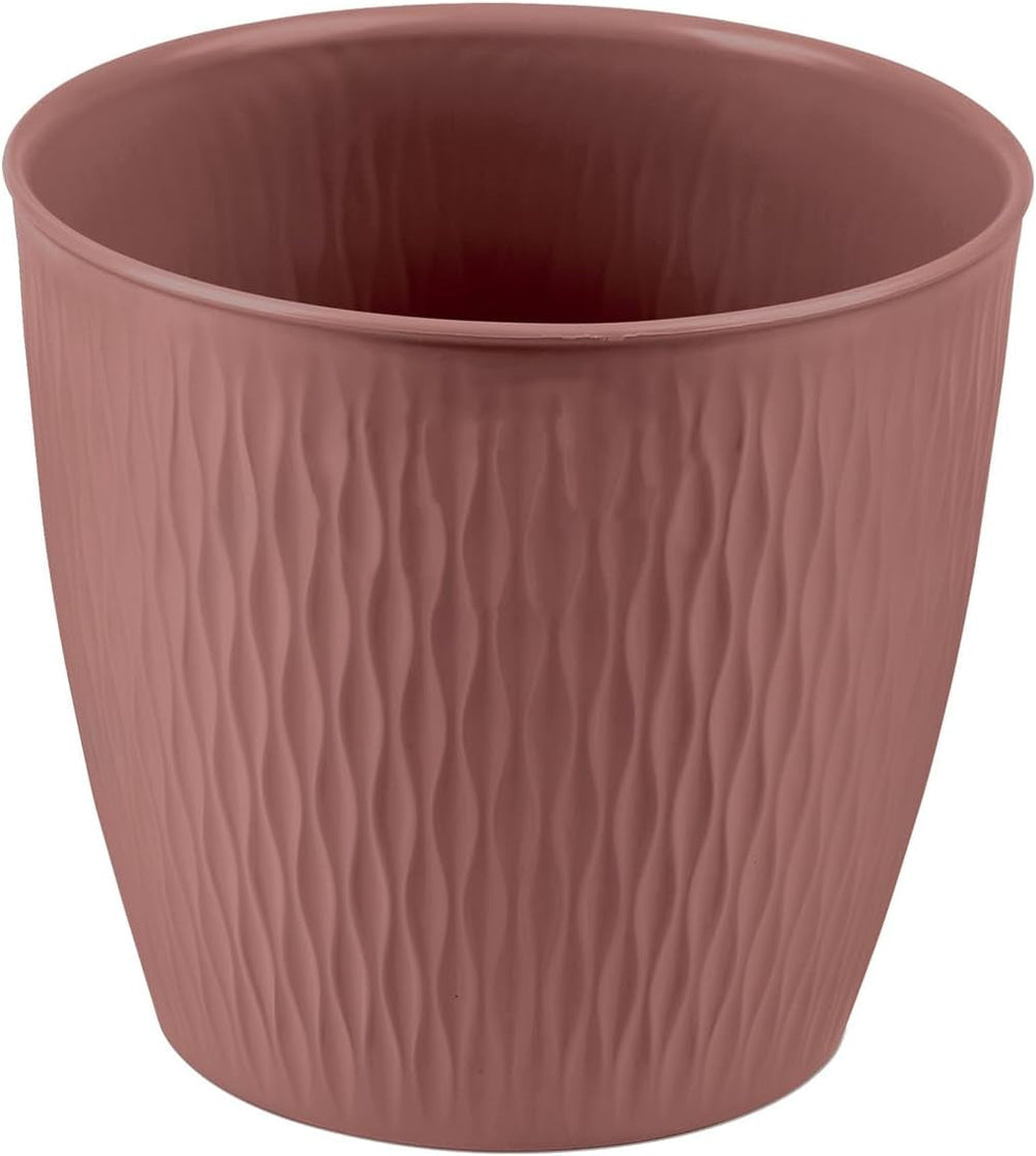 Lot de 5 pots marron diamètre 16 cm - Pots en plastique robustes - Jardinière décorative avec possibilité de drainage - Pot élégant pour l'intérieur et l'extérieur