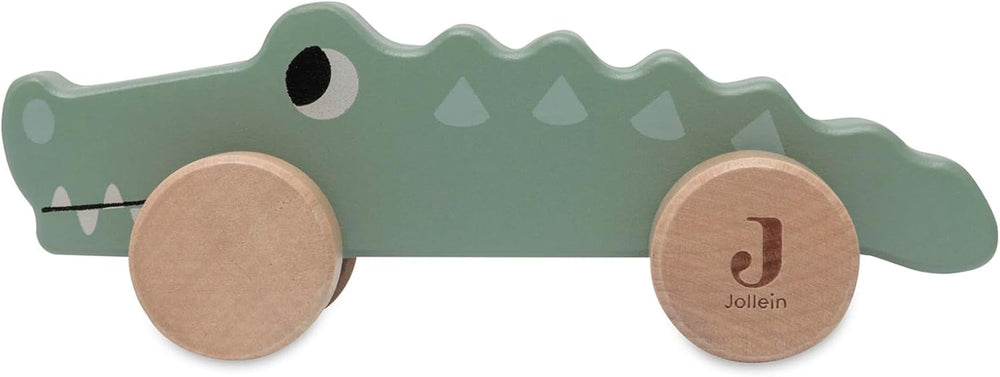 Jollein 112-001-67090 Jouet en bois à roulettes, vert Baby Toys Naty Shop Croco