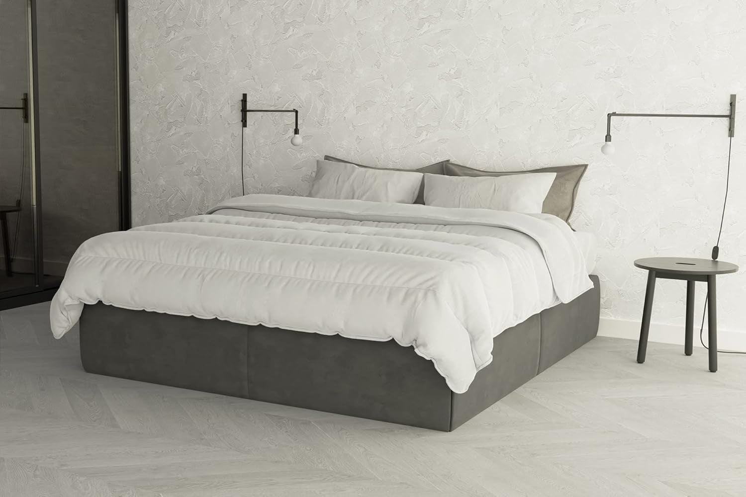 Literie italienne Couette d'hiver Prestige Blanc, 100% microfibre, double, 250X200Cm Couettes et couettes Naty Shop