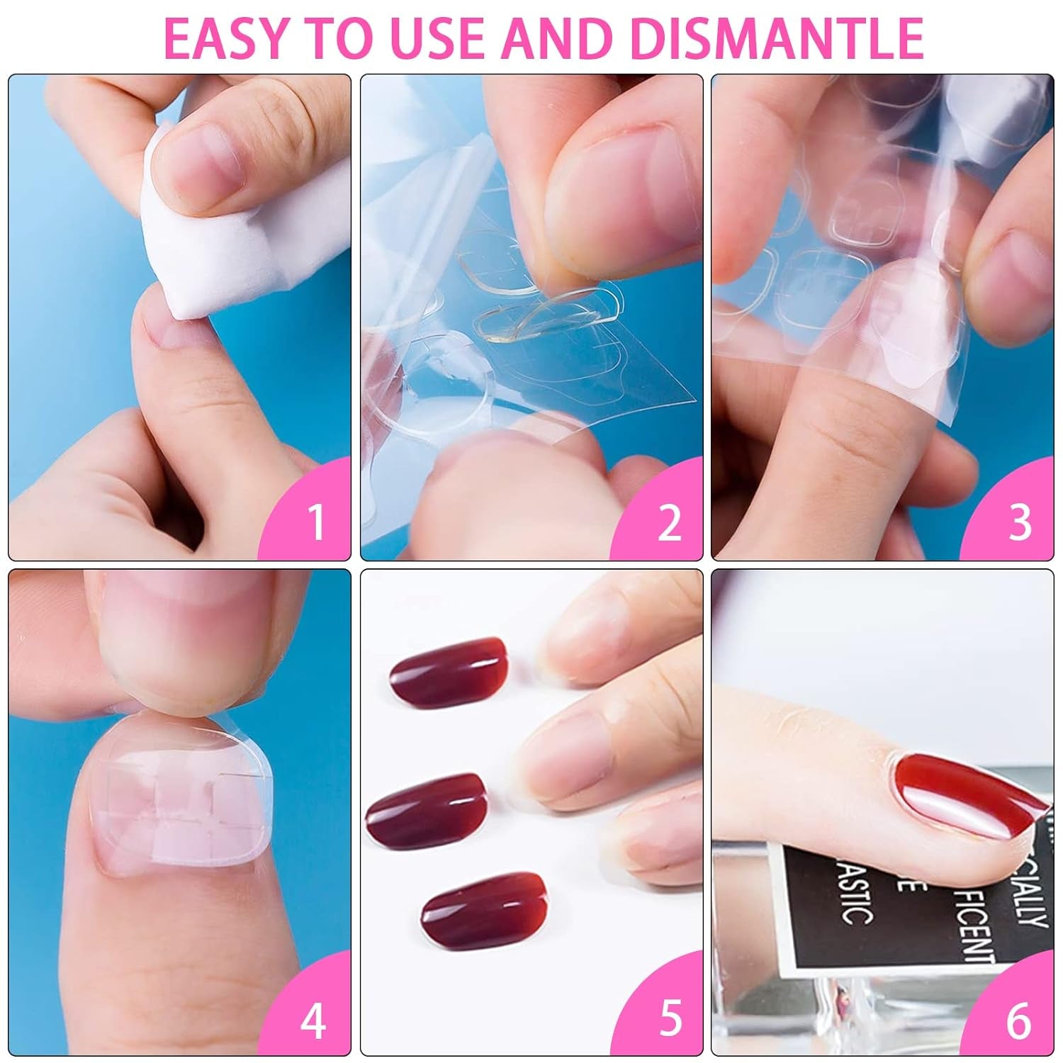 ® 100 modèles d'ongles et 1 feuille de 24 disques adhésifs transparents pour ongles, modèles d'extension d'ongles, modèles d'extension d'ongles en gel auto-adhésifs, accessoires pour ongles artificiels