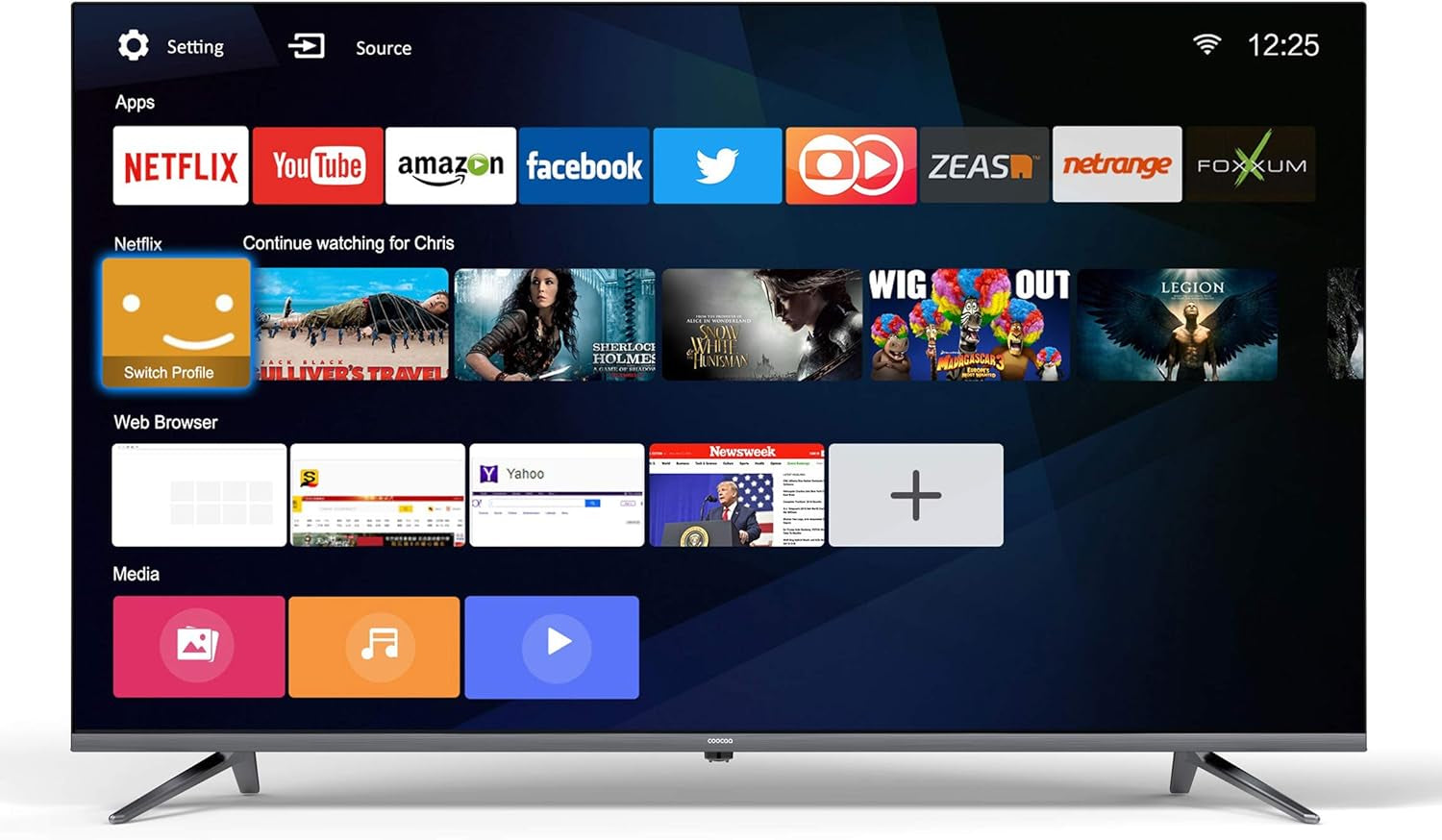 Televizor inteligent coocaa QLED 32 inch, 80 cm, televizor QLED compatibil cu Google TV, HDR10, Dolby Audio, Bluetooth 5.1, EyeCare, Google Cast, tuner triplu (DVB-T/T2/C/S/S2, CI+), 32CGQG40Z, model 2026