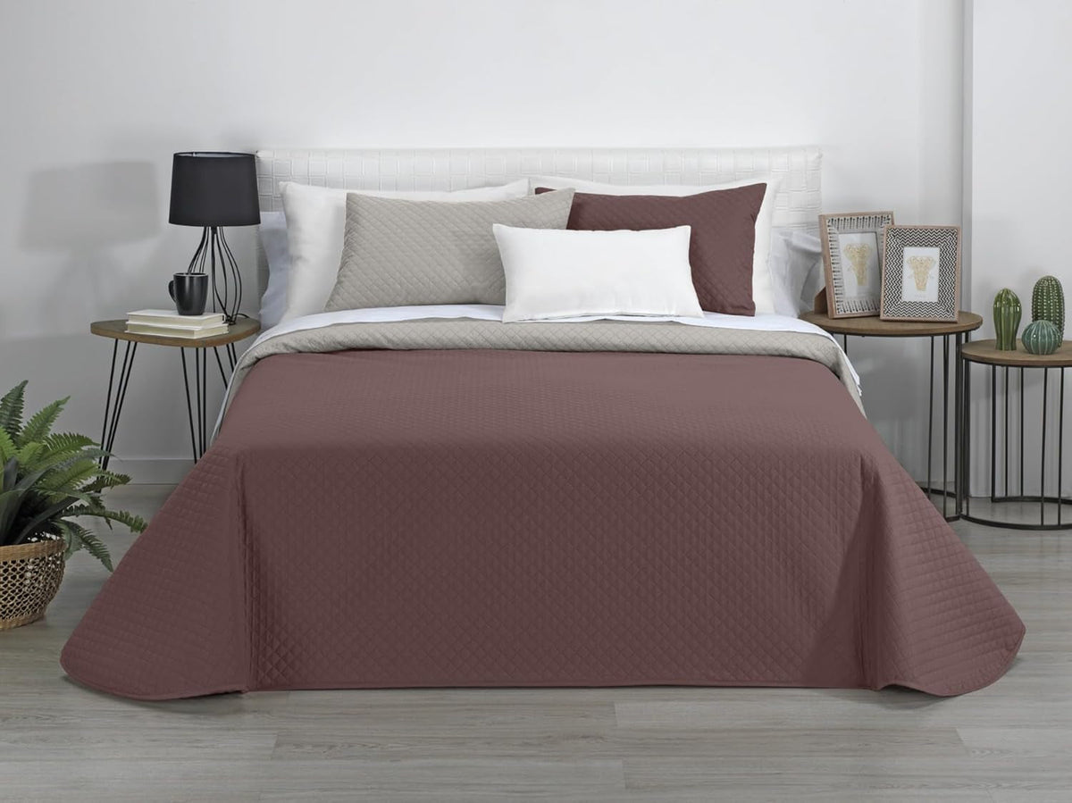 Estoralis | AVA | Courtepointe boutique réversible | Pour toutes les saisons | Couleur - Beige/Marron | Pour lit 120/135 cm. lit. (230 X 270 Cm. Ancho X Alto) | Quilt matelassé Quilts et quilts Naty Shop Titre par défaut