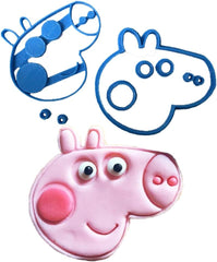 Coupe-fondant Peppa Pig, plastique, bleu, 8 x 7 x 1,5 cm