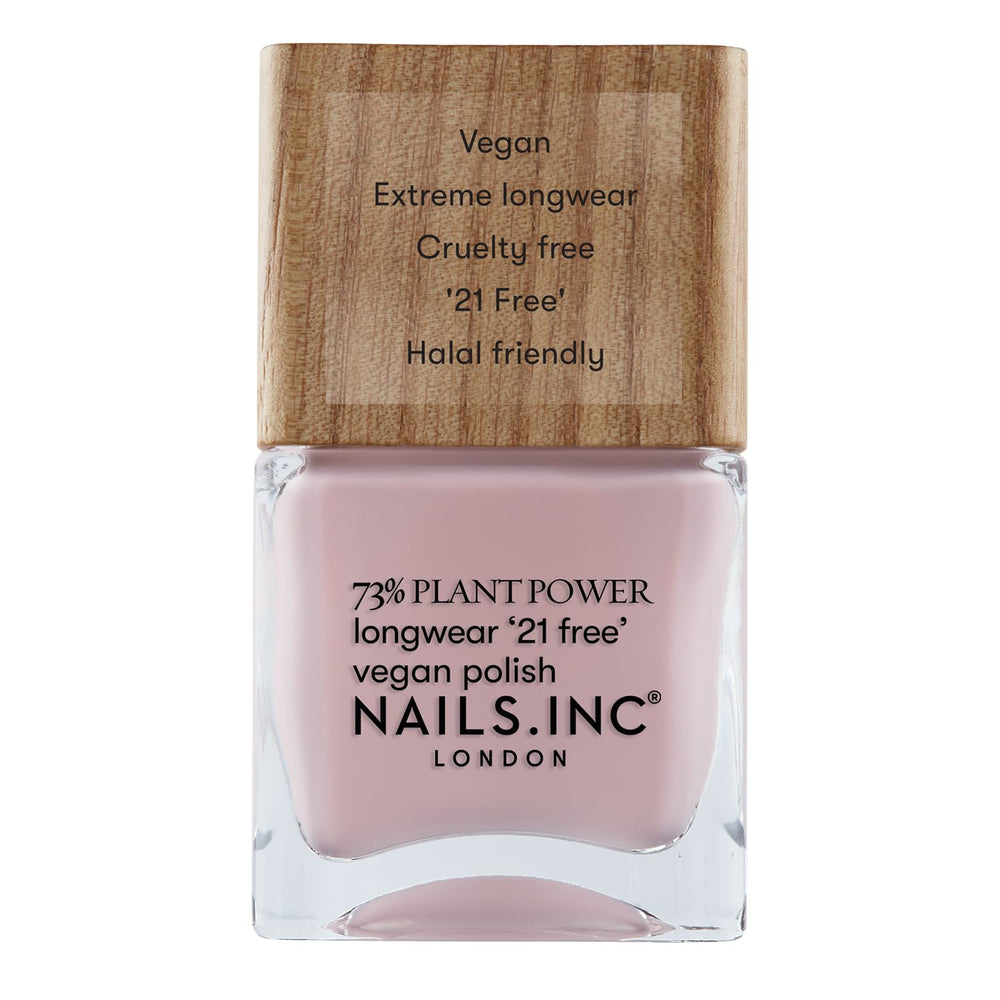 Nails Inc - GLOWING SOMEWHERE Plant Power Vernis à ongles végétalien - 73 % à base de plantes, 100 % végétalien et sans cruauté envers les animaux - Manucure parfaite, perle étincelante - Pour un nail art respectueux de l'environnement