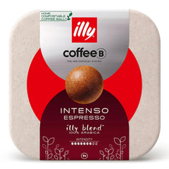 CoffeeB illy Intenso Espresso – Tasses à café compostables, 9 pièces, compatibles avec les machines CoffeeB, avec notes de Kakao, chocolats et fruits de mer