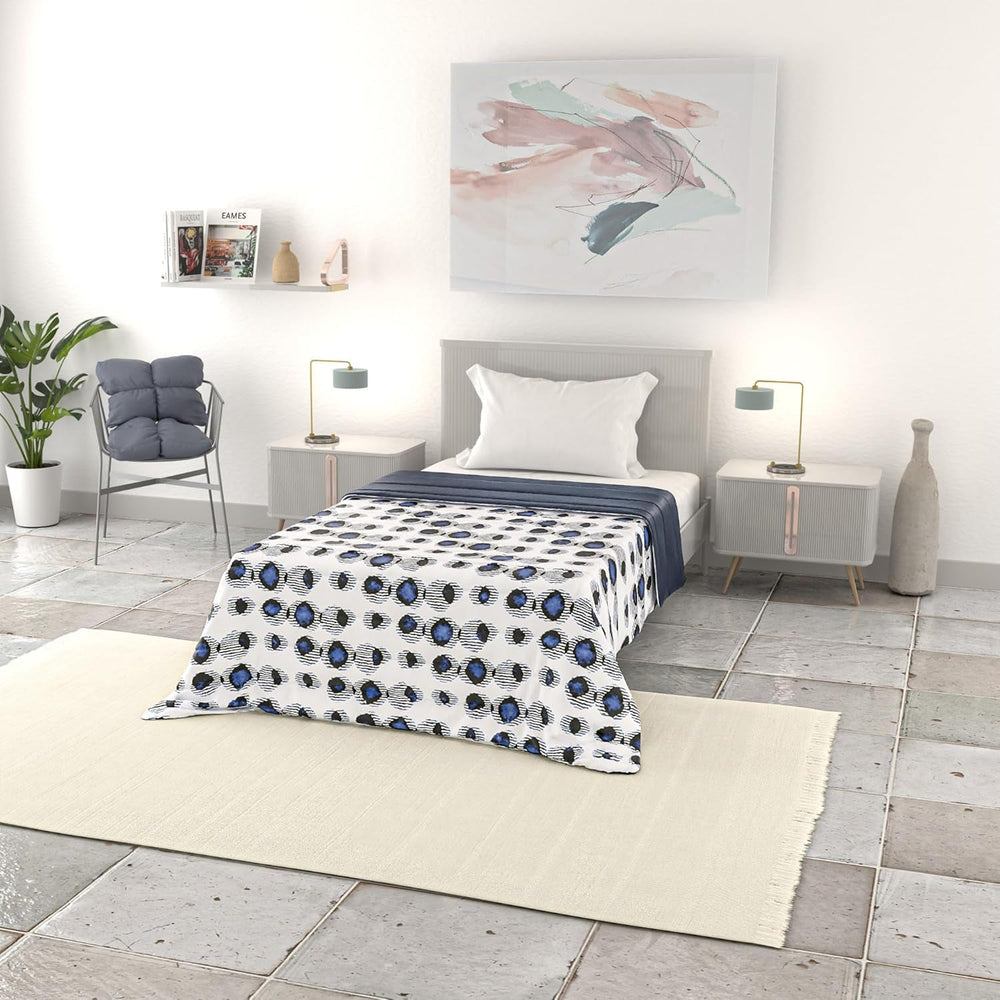 Couverture d'été basique, microfibre, rayures jeans, 200X240Cm Couettes et couettes Naty Shop Optica 200X240Cm