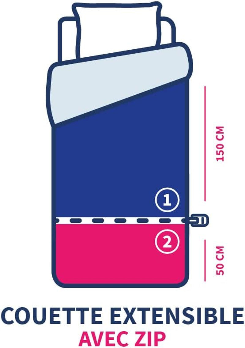 Bleu Câlin plapumă pentru copii 140X(150+50) Cm Special pentru patul copiilor, plapumă temperată extensibilă până la 140X200 Cm, lavabilă la 95°, alb Plapumi si pilote Naty Shop