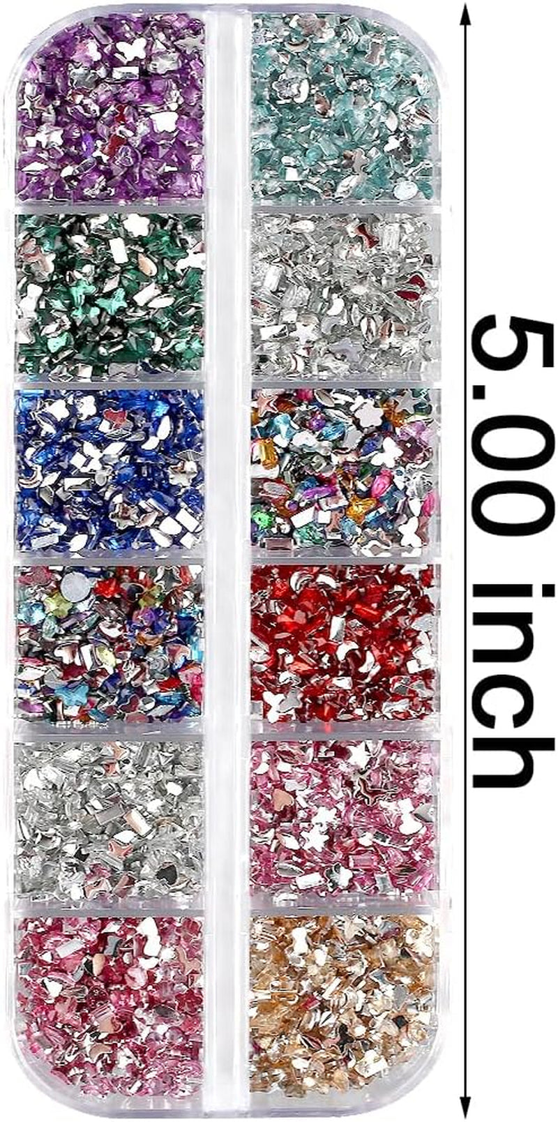 2000Pcs Bunte Strasssteine ​​​​Nägel Glitzersteine ​​​​Nagel Charms Nailart Edelsteine ​​​​Nagel Steine ​​​​Glitzer Steine ​​​​Nagel Charms Nägel Zubehör Kristalle Diamant Nageldesign Strass Nail Art Strass Nail Gems