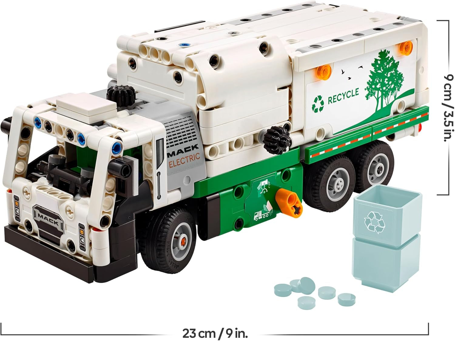 LEGO Technic Mack LR Electric Müllwagen, Müllauto-Modell für Recycling-Rollenspiele, Baubares LKW-Spielzeug für Kinder, Auto-Geschenk für Jungs und Mädchen ab 8 Jahren, die Fahrzeuge lieben 42167