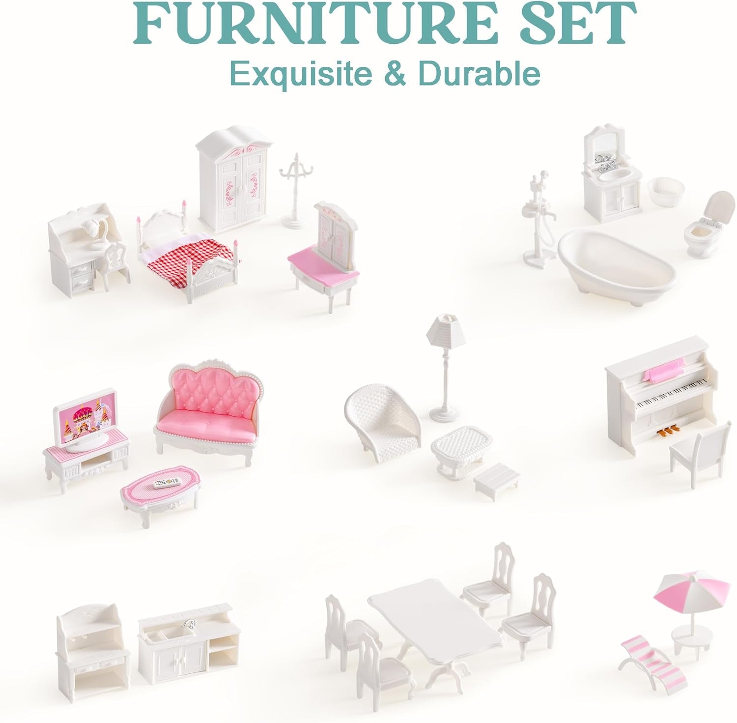 ROBUD Maison de poupée en bois avec meubles et accessoires Maisons de filles Playhouse Jouet pour enfants