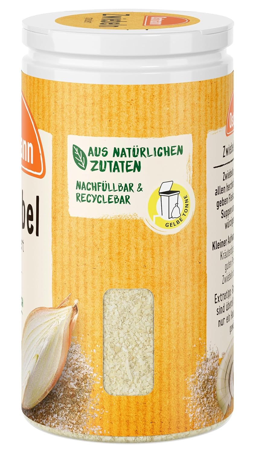 Ostmann Gewürze - Granular Zwiebeln | Zwiebelpulver zum Würzen herzhafter Gerichte | 40 g en dose recyclée