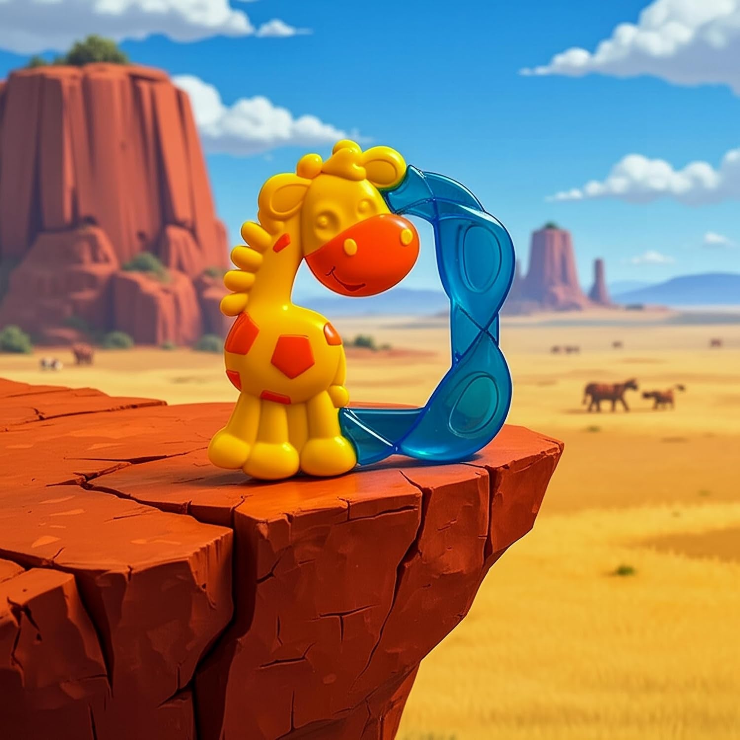 Playgro Jerry Giraffe Anneau de dentition - Anneau de dentition pour bébé - Anneau de dentition en silicone - Anneau de dentition en silicone - Aide à la dentition - Silicone - Anneau de dentition pour bébé - Coloré