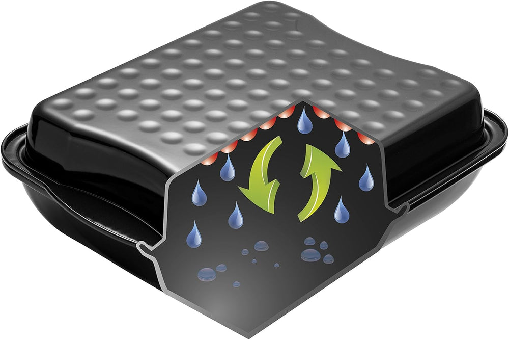 Dr. Oetker Maxi-Bräter Mit Deckel BACK-IDEE KREATIV, Brat- Und Auflaufform Aus Hochwertigem Stahlblech Mit Emaillierung, Eckige Form, Schnitt- Und Kratzfest - Spülmaschinengeeignet in Schwarz Moules et plaques pour la pâtisserie Naty Shop