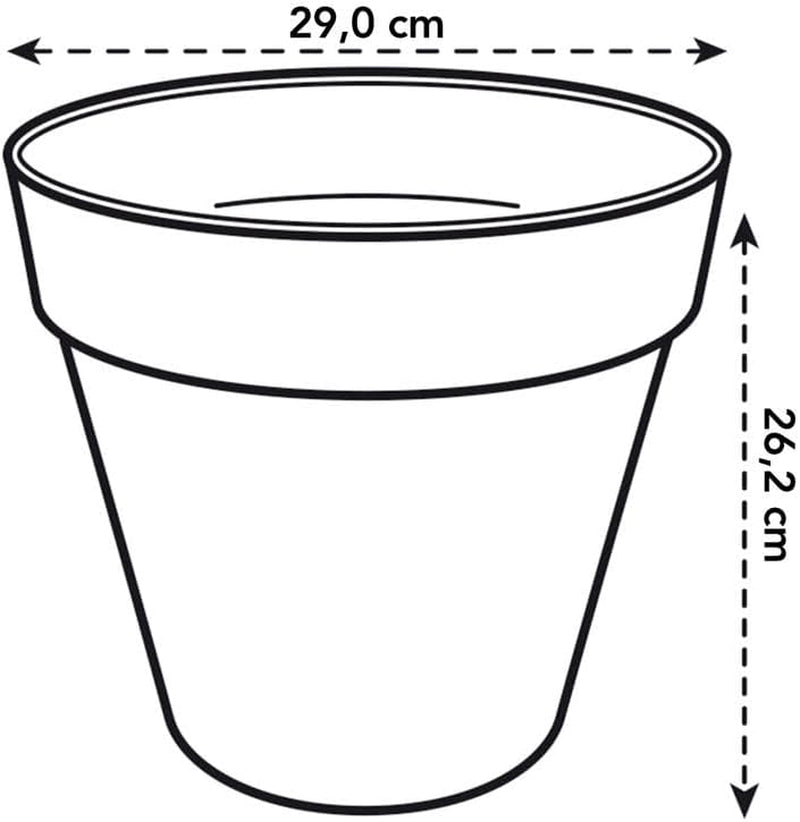 elho Loft Urban Round 30 - Ghiveci de flori pentru exterior - Plastic 100% reciclat - Ø 28,5 x H 26,0 cm - Roșu/Roșu teatru