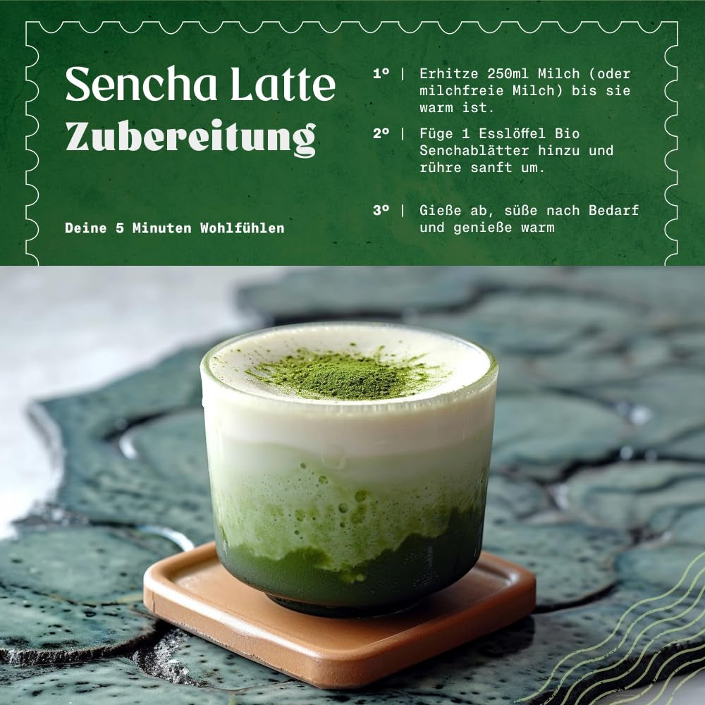 Thé Sencha japonais Naturalebio - 200 g Thé vert bio - Thé vert Sencha 100% pur et naturel - feuilles en vrac de la première récolte - produit biologique cultivé au Japon