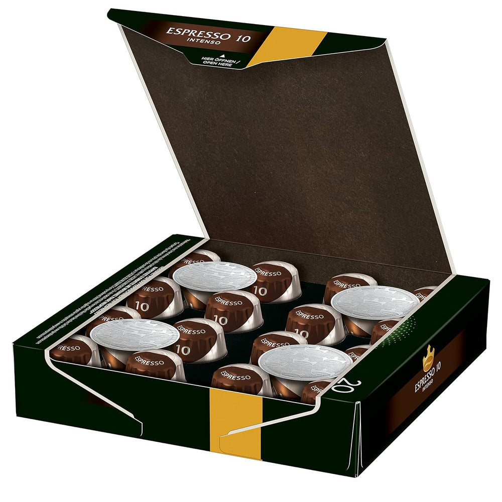 Capsules de café Lungo Intenso, intensité 8 sur 12, 10 x 20 tasses & Capsules de café Espresso Intenso, intensité 10 sur 12, 200 capsules compatibles Nespresso®*, 10 x 20 tasses