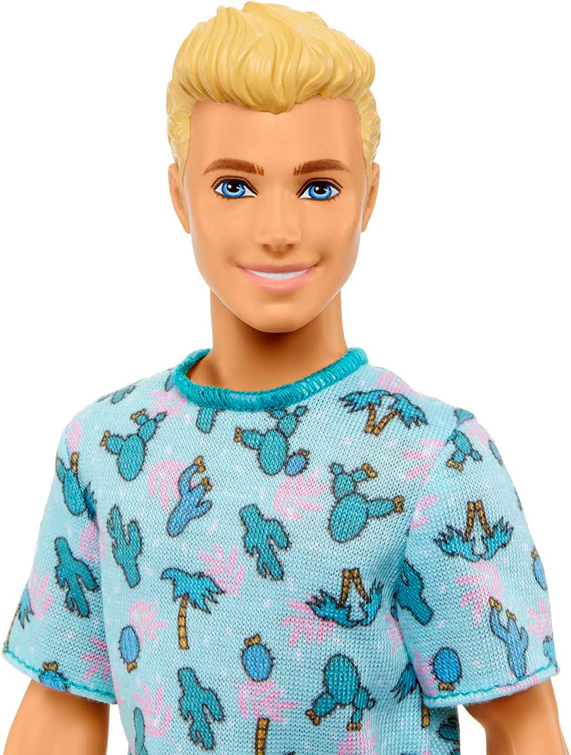 Poupée Barbie Ken Fashionistas - T-shirt imprimé cactus et palmiers, short et baskets blancs, parfaite pour les aventures entre amis et les promenades en ville, pour les enfants de 3 ans et plus, HJT10 Naty Shop Dolls