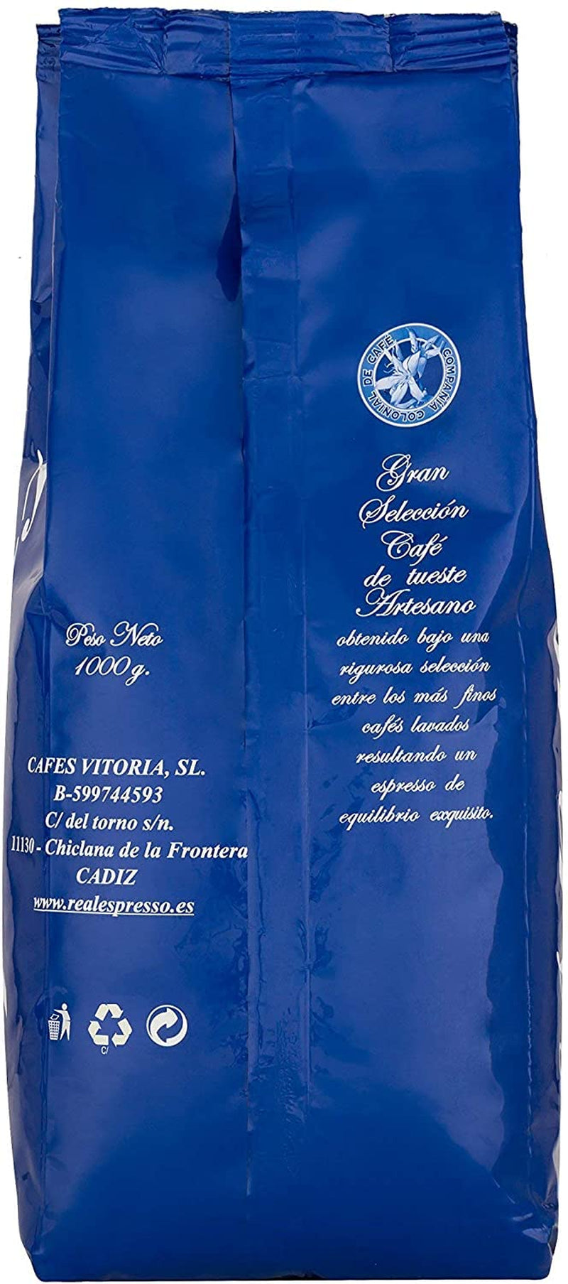 Café en grains décaféiné 1 kg naturel 100% - Espresso Goût intense de Colombie et du Brésil.
