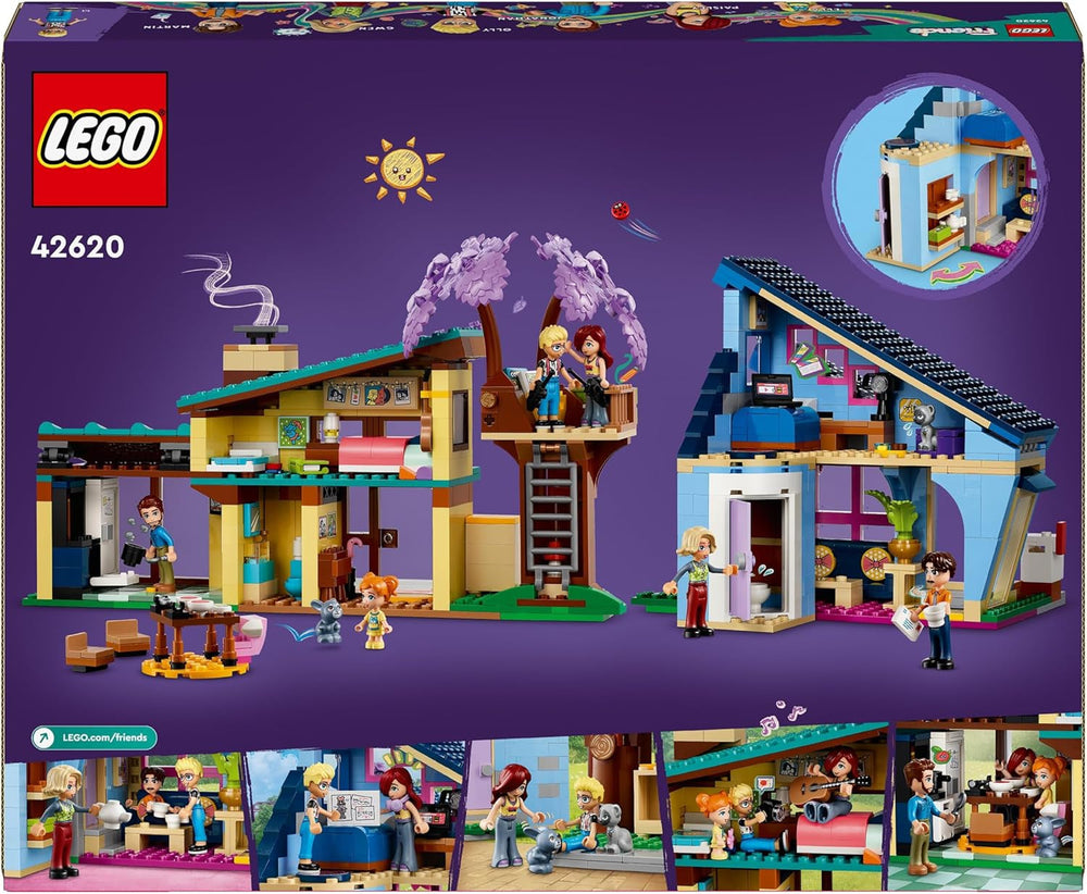 LEGO Friends Maison familiale Olly et Paisley, maison de poupée avec figurines et accessoires, ensemble maison à deux étages et cabane dans les arbres, cadeau créatif pour filles et garçons à partir de 7 ans 42620 Ensembles de construction Besuche an LEGO-Store