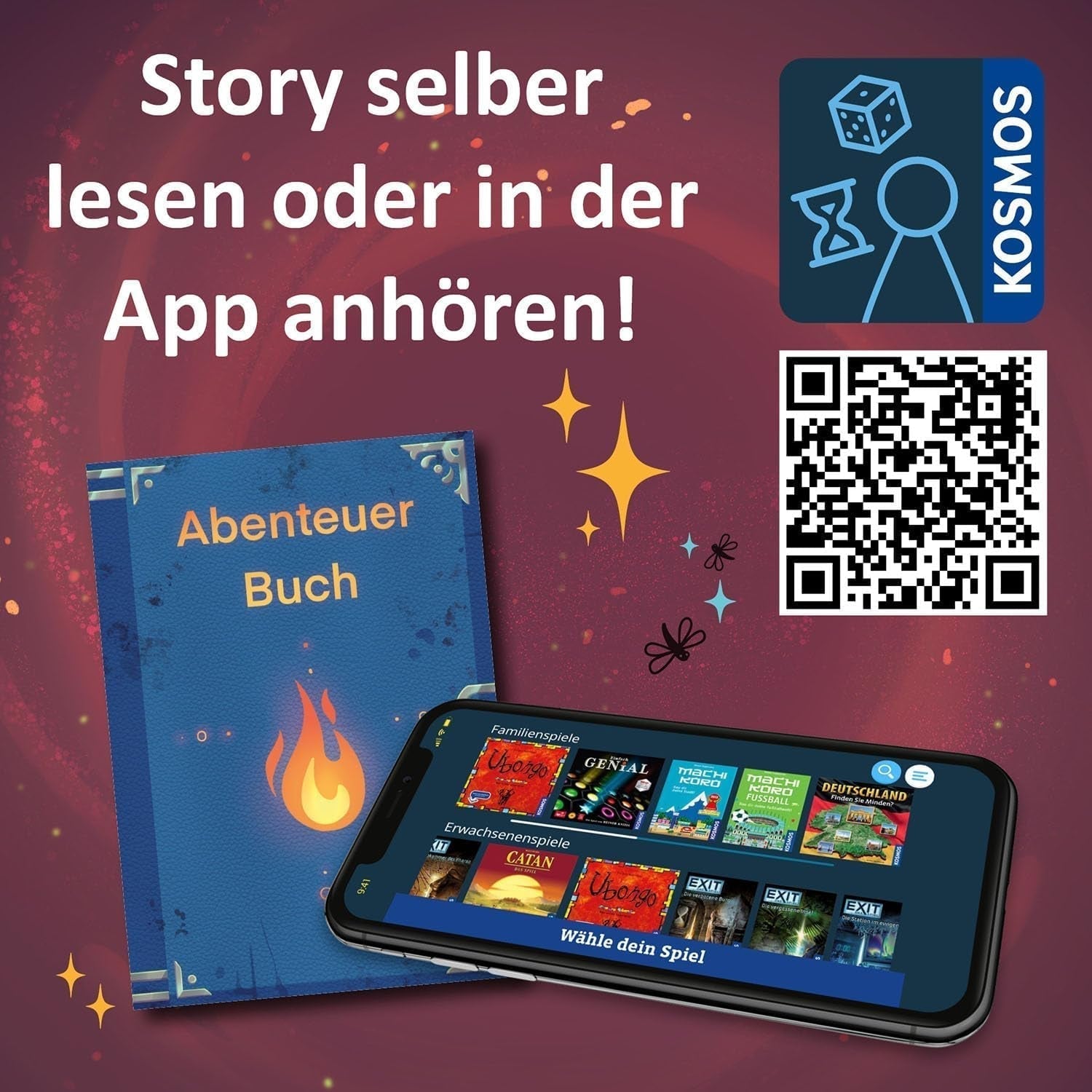 KOSMOS 684853 Puzzle aventure Den Tiefen Des Vulkans, 258 pièces, puzzle d'aventure interactif pour enfants de 8 ans et plus, découvrez une histoire d'aventure avec chaque pièce de puzzle Puzzle Naty Shop