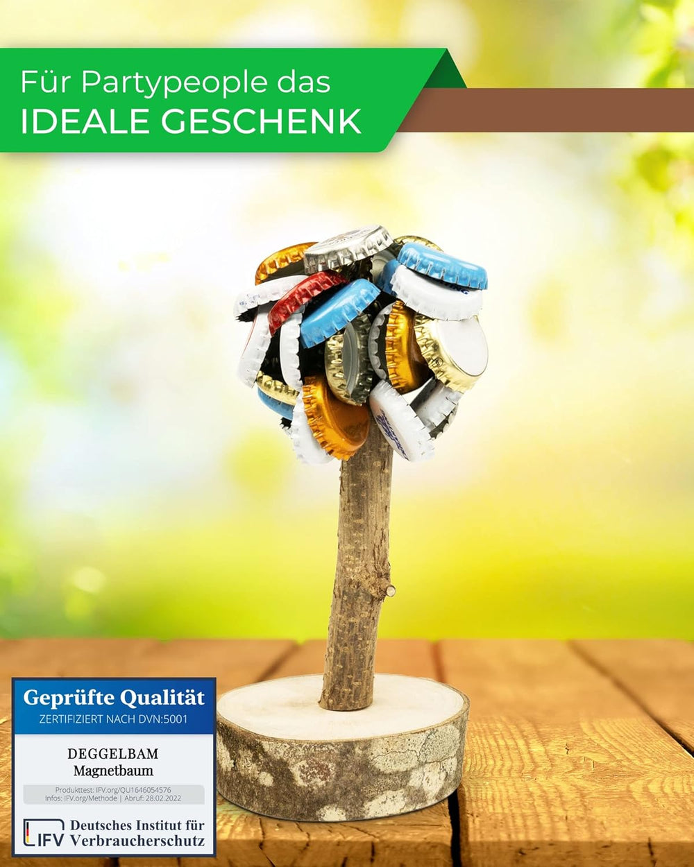 Der Deckelbaum -Naturbelassen- / Magnetbaum/Personalisiert Mit Deinem Wunschtext/Dein Persönliches