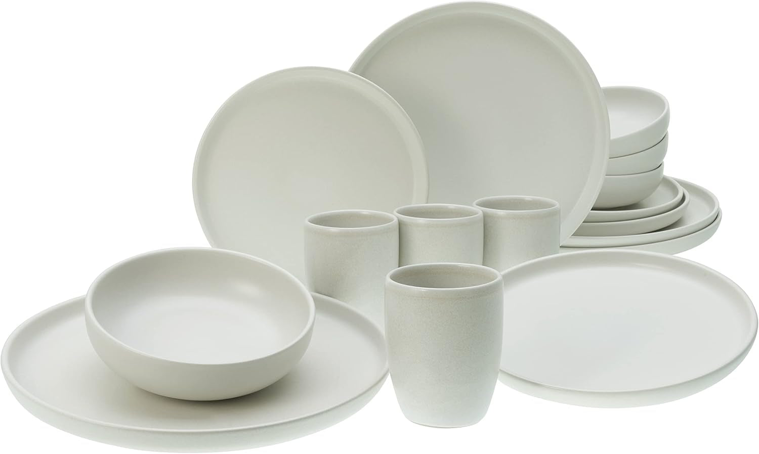 Creatable, 22979, Serie Uno BLACK, 12-Teiliges Geschirrset, Teller Set Aus Steinzeug, Spülmaschinen- Und Mikrowellengeeignet, Made in Portugal Services de table Naty Shop Offwhite Kombiservice 16 Teilig