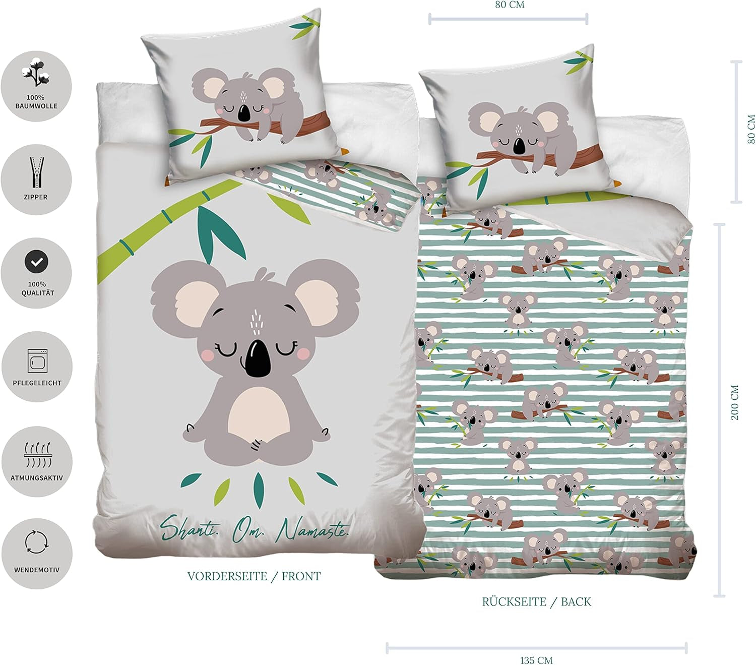 Linge de lit enfant et ado, mixte, Ursulet Koala, coton Linge de lit - enfant Naty Shop