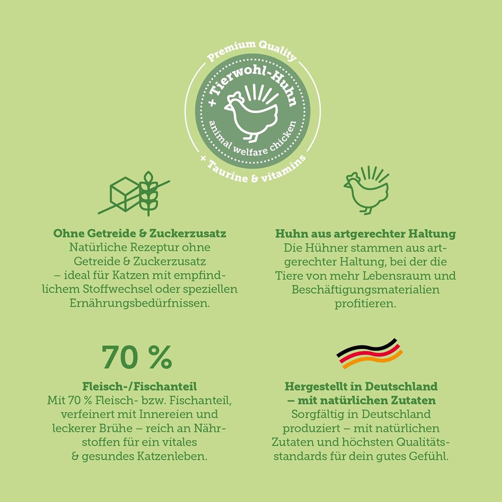 MERA Cats Nature Adult Tasty Mix Nourriture humide de qualité supérieure pour chats 12 x 85 g | Sans sucre et sans céréales | Nourriture humide pour chats adultes à haute teneur en viande | Forfait Économique